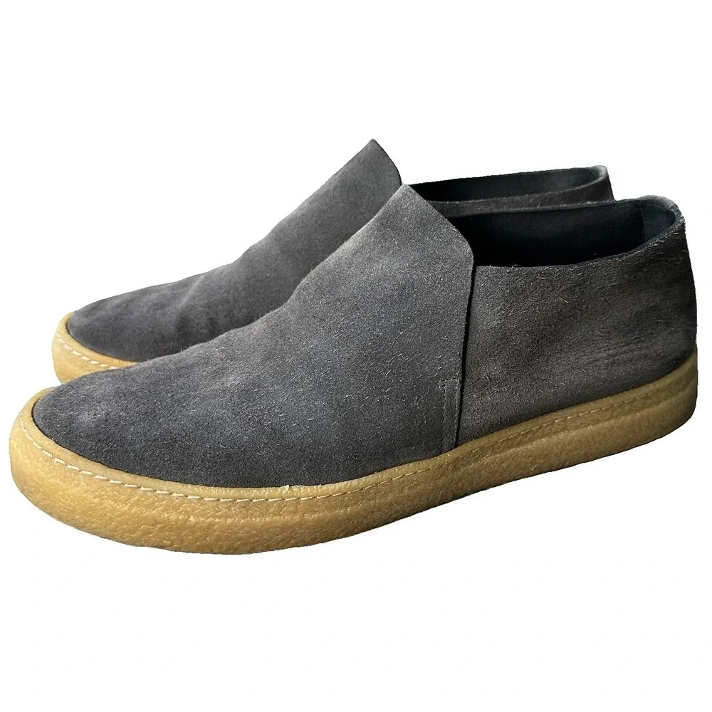 James Perse Loafers Men's Size 11 US Gray Suede Leather Slip On Platform Sole